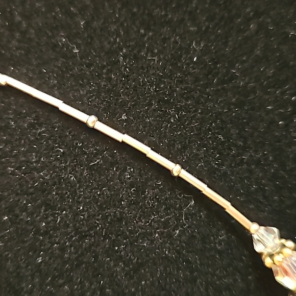 1/20 14K GP Necklace w/ Mother of Pearl & AB Crystals - Picture 5 of 8